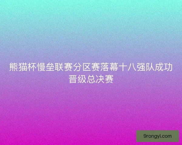 熊猫杯慢垒联赛分区赛落幕十八强队成功晋级总决赛