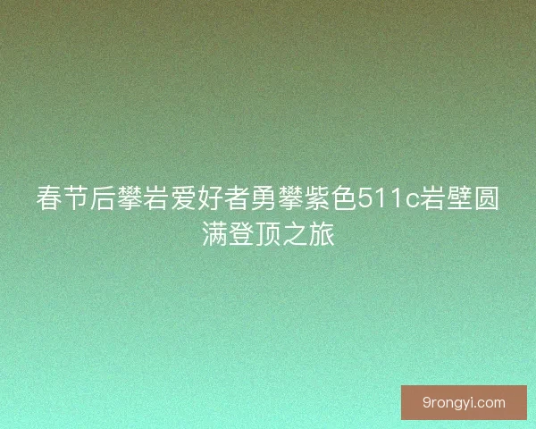 春节后攀岩爱好者勇攀紫色511c岩壁圆满登顶之旅